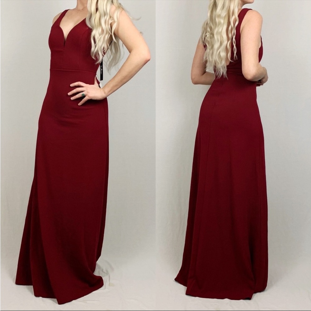 Last One NWT Lulus Glamour Than This Burgundy Maxi Dress
